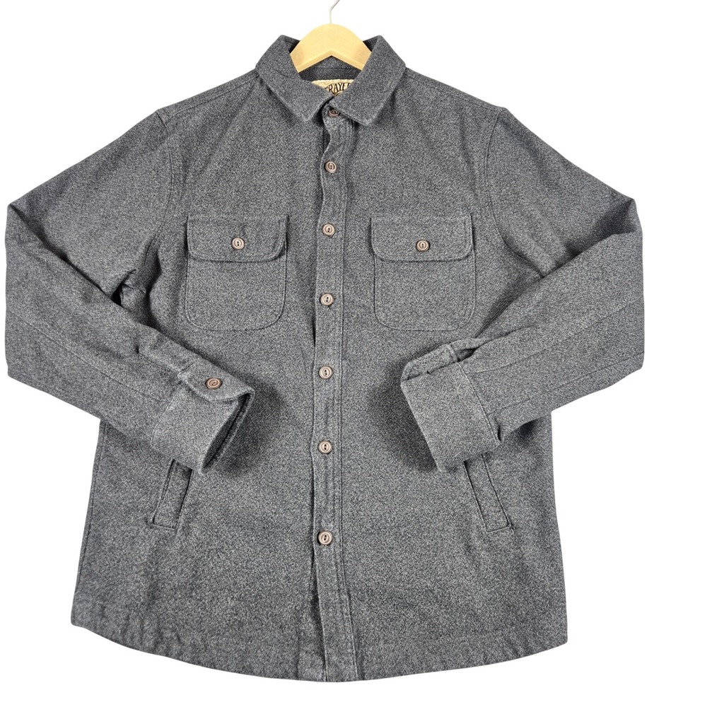 Grayers Outdoor Garments Mens Medium Gray Cotton Flannel Shirt Jacket 1717070